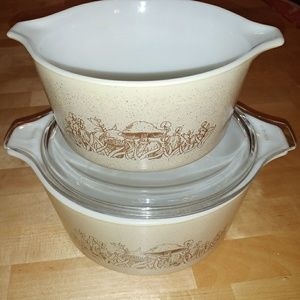 Vintage Pyrex Forest Fancies 474 & 473